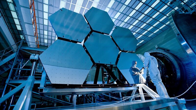 Engineers with the James Webb Space Telescope mirrors