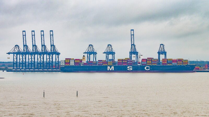 Containers at a major trade port
