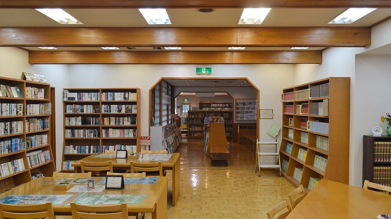 Shelves of books in a library