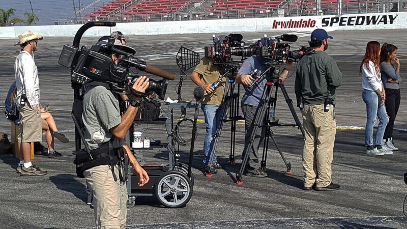 A camera on a film production set