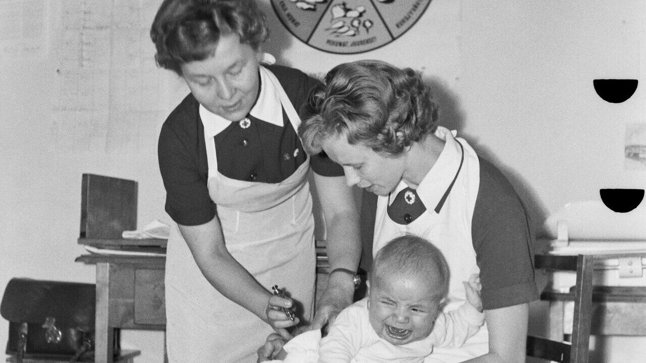 A child receiving a vaccination at a clinic