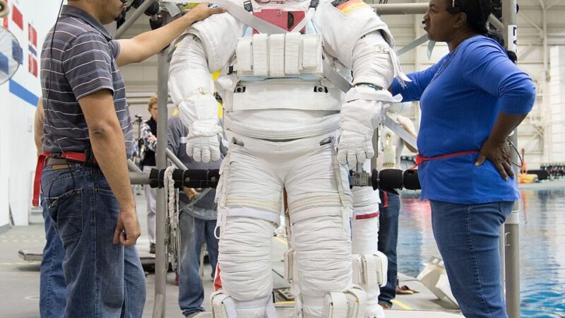 Astronauts training at a NASA facility