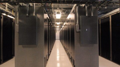 Server racks in an AI data centre