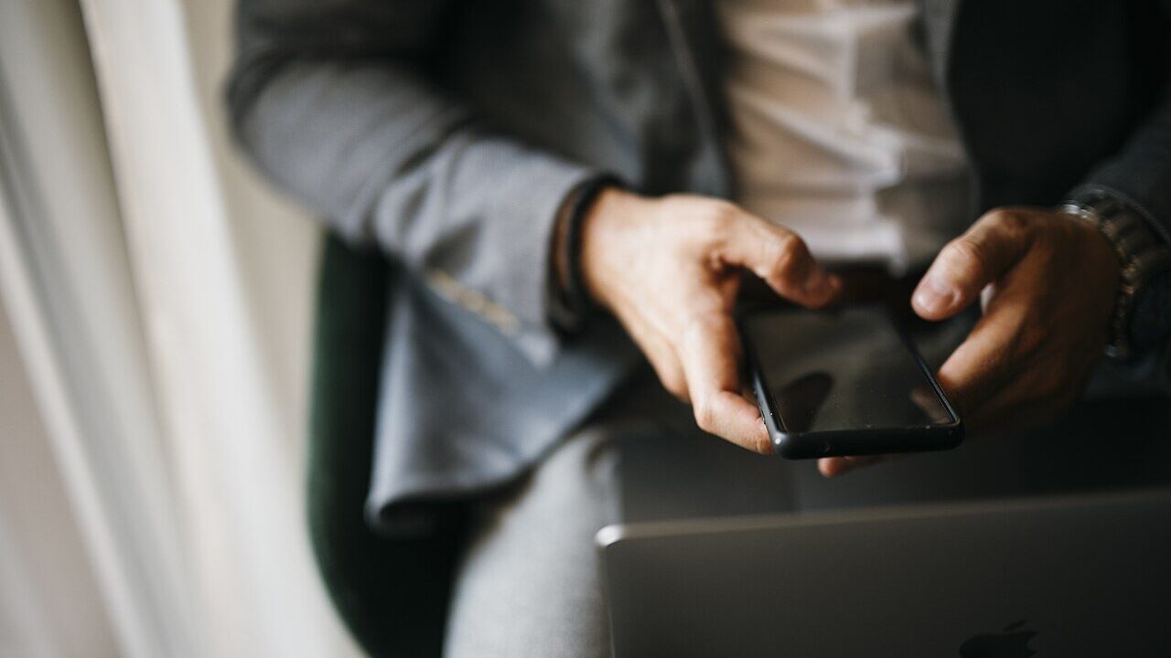 A person using a smartphone