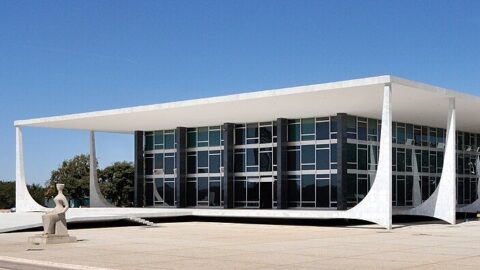 Brazilian flag flying in Brasilia