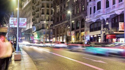 A central Madrid street in Spain