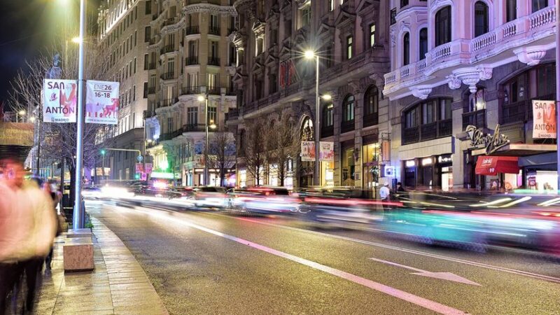 A central Madrid street in Spain