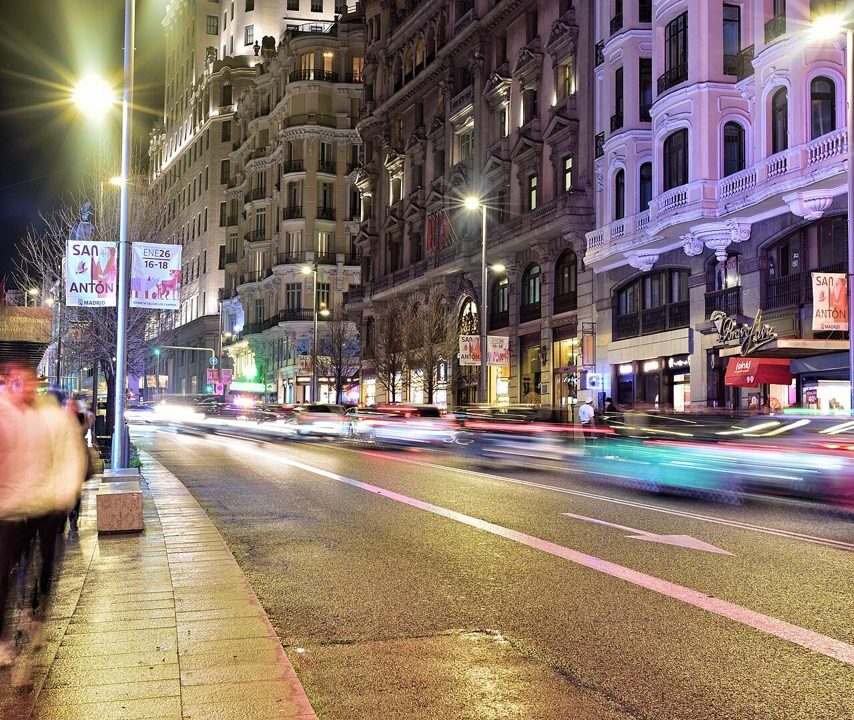A central Madrid street in Spain