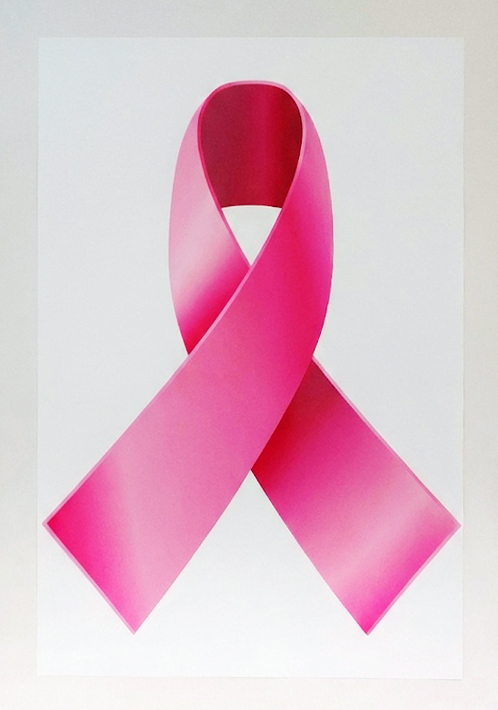 Pink ribbon symbol for breast cancer awareness